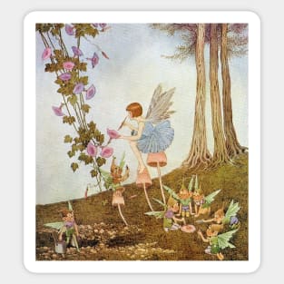 Periwinkle Painting the Petals - Ida Rentoul Outhwaite Sticker